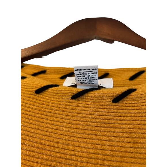 Magaschoni Mustard Sweater with Black Accents - Picture 5 of 9